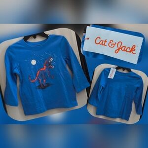 Cat & Jack Vibrant Blue Dino Graphic Tee Size 18m